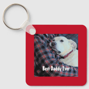 Porte-clés Heureuse Sainte-Valentin Best Daddy Cute Dog Photo