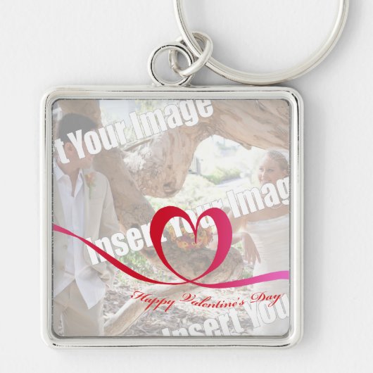Porte-clés Heureuse Sainte-Valentin de photo (Devant)
