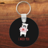 Porte-clés Heureuse Sainte-Valentin - Drôle Chien Valentine C (Recto)