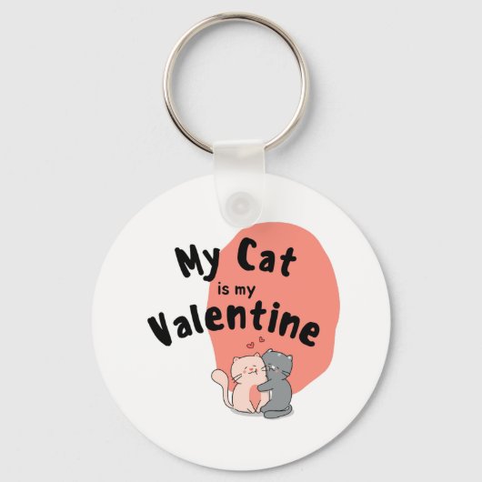 Porte-clés Heureuse Sainte-Valentin - Mon Chat Est Ma Saint V (Recto)