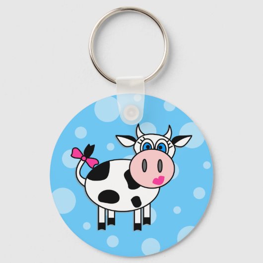 Porte-clés Heureuse vache fille (Recto)