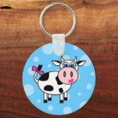 Porte-clés Heureuse vache fille (Recto)