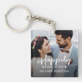 Porte-clés Heureux après mariage photo personnalisée (Devant)