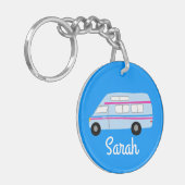 Porte-clés HEUREUX CAMPER Van RV Motorhome Campervan CUSTOM (Devant gauche)