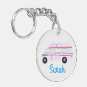 Porte-clés HEUREUX CAMPER Van RV Motorhome Campervan CUSTOM (Devant gauche)