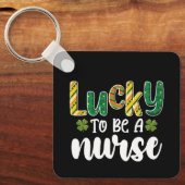 Porte-clés Heureux d'être infirmière St Patrick's Day (Recto)