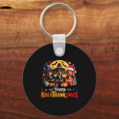 Porte-clés Heureux Hallothanksmas Funny Dachshund Amoureux de (Recto)