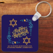 Porte-clés HEUREUX HANOUKKA Chanukah (Verso)