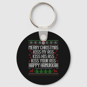 Porte-clés Heureux Hanoukka Embrasse Mon Joyeux Noël