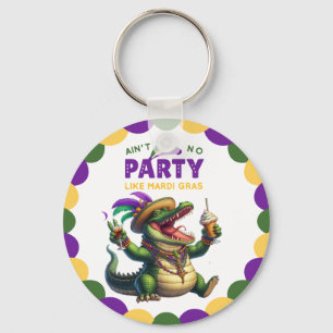 Porte-clés Heureux Mardi Gras Alligator