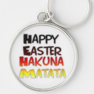 Porte-clés Heureux Pâques Hakuna Matata Saison de Vacances