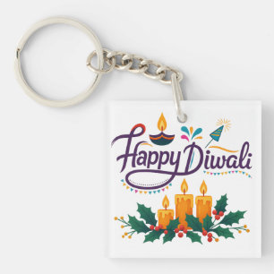 Porte-clés Heureux Porte - clé Carré Diwali