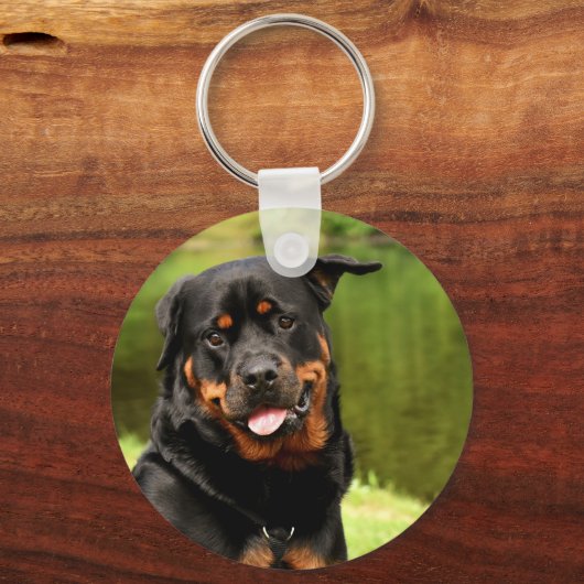 Porte-clés Heureux Rottweiler (Recto)