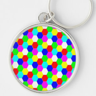 PORTE-CLÉS HEXAGONS COLORÉS