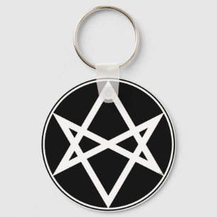 Porte-clés Hexagramme unicoural blanc tombé