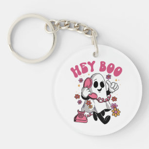 Porte-clés Hey Boo - Fantôme Groovy Halloween