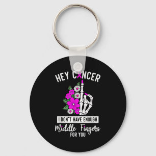 Porte-clés Hey Cancer Je n'ai pas assez de doigts moyens pour