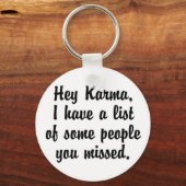 Porte-clés Hey Karma... (Recto)