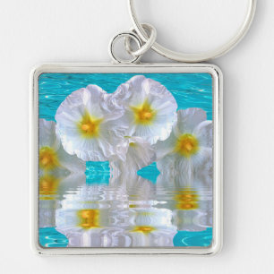 Porte-clés Hibiscus blanc