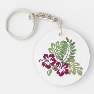 Porte-clés Hibiscus Bourgogne Décoration du feuillage Floral
