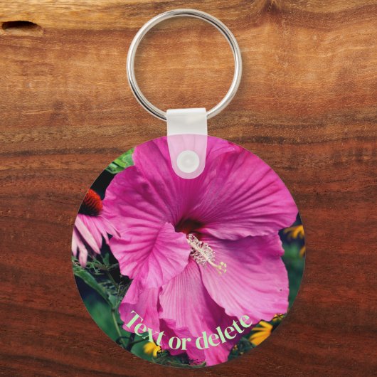 Porte-clés Hibiscus Et Fleurs Amis Personnalisés (Recto)