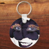 Porte-clés Hibiscus face avec sourire - noir/pourpre (Recto)