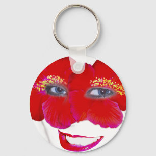 Porte-clés Hibiscus Face with Smile - Red