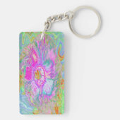 Porte-clés Hibiscus psychédélique rose-chaud et ultra-violet (Dos)