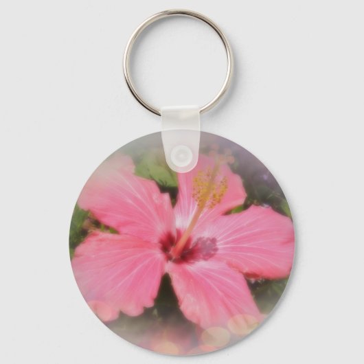 Porte-clés Hibiscus rose (Recto)