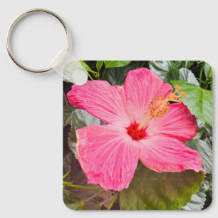 Porte-clés Hibiscus Rose Clair
