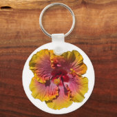 Porte-clés Hibiscus rose et orange (Recto)