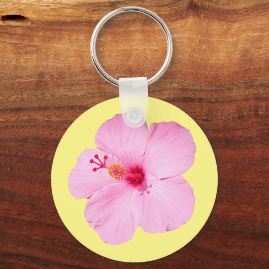 Porte-clés Hibiscus rose Fleur tropicale (Verso)