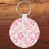 Porte-clés Hibiscus rose, Fleurs roses, Motif de fleurs (Recto)