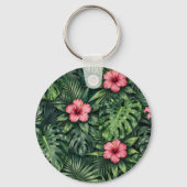 Porte-clés Hibiscus Tropical Monstera Motif Jungle (Verso)