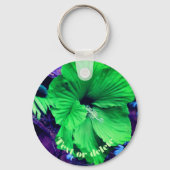 Porte-clés Hibiscus vert Abstrait Fleur personnalisée (Verso)