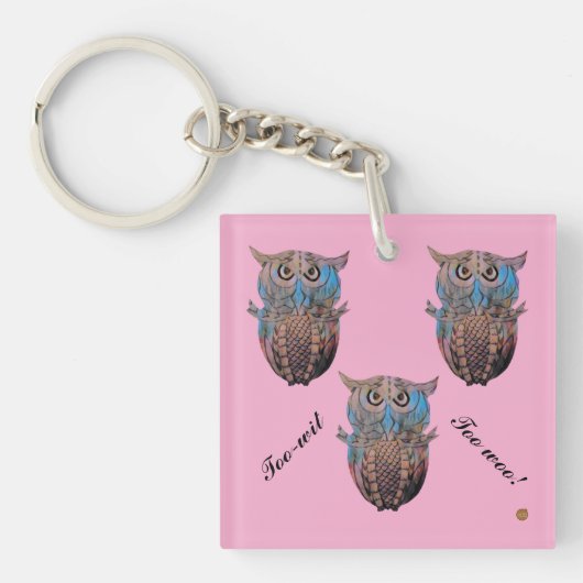 Porte-clés Hibou Coloré (Devant)