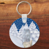 Porte-clés Hibou dans la neige (Recto)