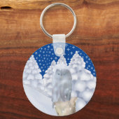 Porte-clés Hibou dans la neige (Recto)