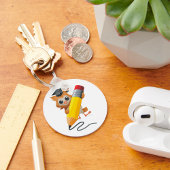 Porte-clés Hibou écrivant