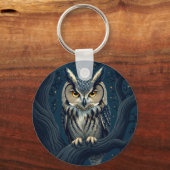 Porte-clés Hibou grand-duc la nuit (Verso)