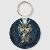 Porte-clés Hibou grand-duc la nuit (Verso)