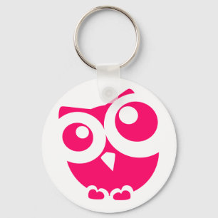 Porte-clés Hibou simple rose