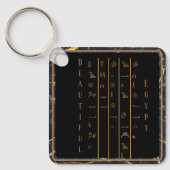 Porte-clés Hiéroglyphes Belle Egypte cadre noir et or (Recto)