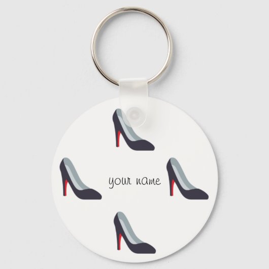 Porte-clés High Heel Emoji et '' Votre nom ici " (Recto)
