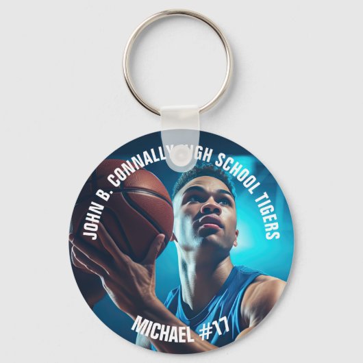 Porte-clés High School Basketball Player Photo Keepsake (Recto)
