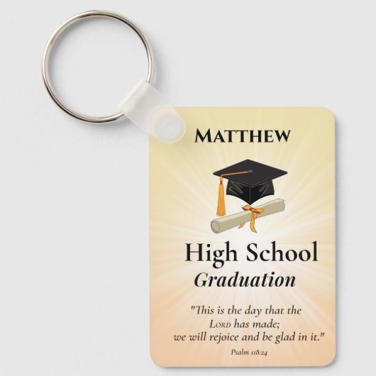 Porte-clés High School Graduation Personalized Sunburst (Recto)