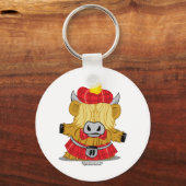 Porte-clés Highland Cow Red Kilt (Recto)