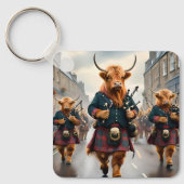 Porte-clés Highland Harmony : Bagpipe Highland Cow Band (Recto)