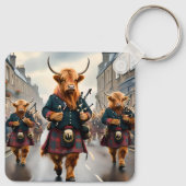Porte-clés Highland Harmony : Bagpipe Highland Cow Band (Dos)
