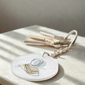 Porte-clés Hijab Line Art Marble Keychain | Acrylic Keychain